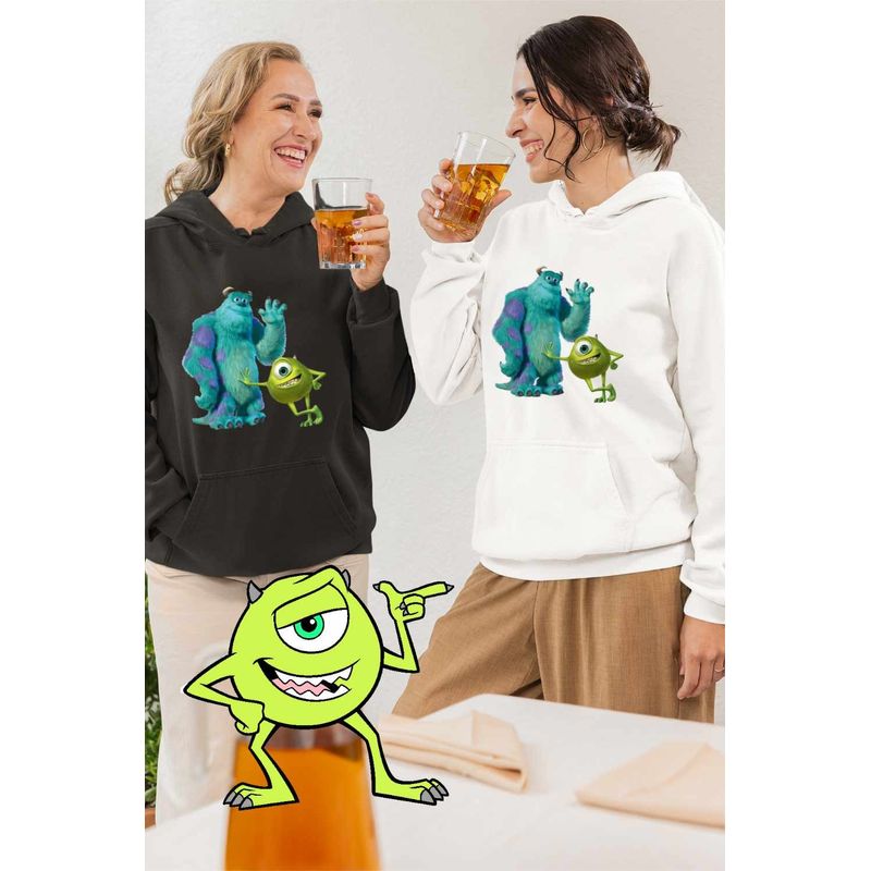 Fashion, accesorii si bijuterii - Femei - Imbracaminte femei - Hanorace femei - Hanorac Femei Monsters James Mike, alb, marime 2XL - Infinity.ro