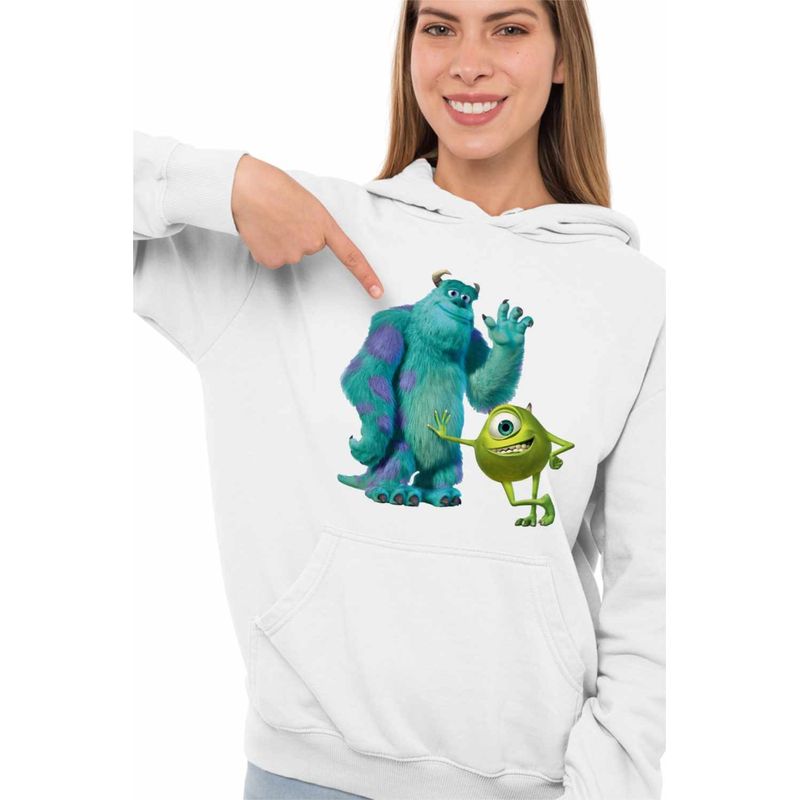 Fashion, accesorii si bijuterii - Femei - Imbracaminte femei - Hanorace femei - Hanorac Femei Monsters James Mike, alb, marime 2XL - Infinity.ro