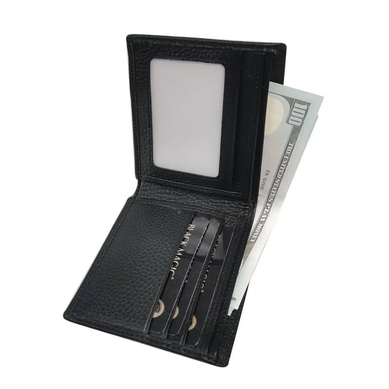 Fashion, accesorii si bijuterii - Barbati - Accesorii barbati - Portofele barbati - Portofel Minimalist pentru Barbati din Piele Naturala de Calitate Superioara, si Rezistent, Negru - Infinity.ro