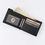 Fashion, accesorii si bijuterii - Barbati - Accesorii barbati - Portofele barbati - Portofel Minimalist pentru Barbati din Piele Naturala de Calitate Superioara, si Rezistent, Negru - Infinity.ro