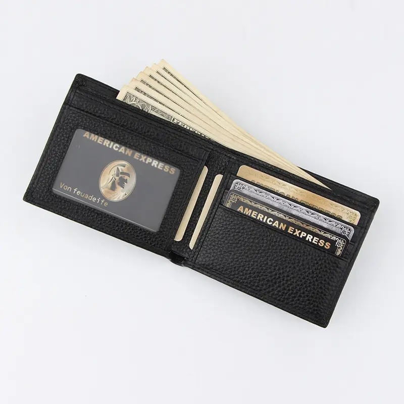 Fashion, accesorii si bijuterii - Barbati - Accesorii barbati - Portofele barbati - Portofel Minimalist pentru Barbati din Piele Naturala de Calitate Superioara, si Rezistent, Negru - Infinity.ro