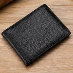 Fashion, accesorii si bijuterii - Barbati - Accesorii barbati - Portofele barbati - Portofel Minimalist pentru Barbati din Piele Naturala de Calitate Superioara, si Rezistent, Negru - Infinity.ro