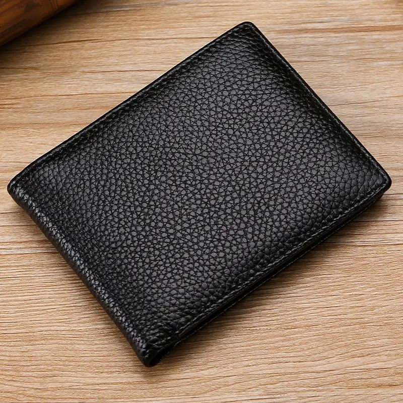 Fashion, accesorii si bijuterii - Barbati - Accesorii barbati - Portofele barbati - Portofel Minimalist pentru Barbati din Piele Naturala de Calitate Superioara, si Rezistent, Negru - Infinity.ro