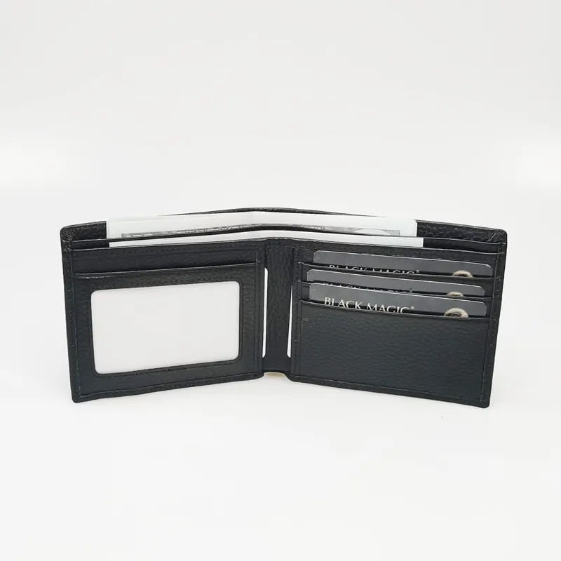 Fashion, accesorii si bijuterii - Barbati - Accesorii barbati - Portofele barbati - Portofel Minimalist pentru Barbati din Piele Naturala de Calitate Superioara, si Rezistent, Negru - Infinity.ro