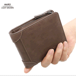 Fashion, accesorii si bijuterii - Barbati - Accesorii barbati - Portofele barbati - Portofel pentru Barbati din Piele Ecologica de Calitate Superioara, 12 locuri de card si buzunar de monezi, Maro - Infinity.ro