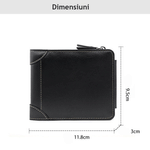 Fashion, accesorii si bijuterii - Barbati - Accesorii barbati - Portofele barbati - Portofel pentru Barbati din Piele Ecologica de Calitate Superioara, 12 locuri de card si buzunar de monezi, Negru - Infinity.ro