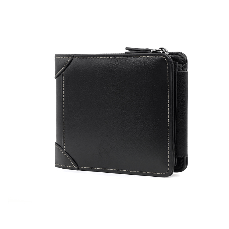 Fashion, accesorii si bijuterii - Barbati - Accesorii barbati - Portofele barbati - Portofel pentru Barbati din Piele Ecologica de Calitate Superioara, 12 locuri de card si buzunar de monezi, Negru - Infinity.ro