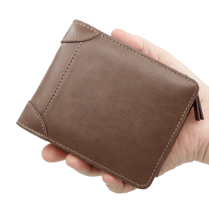 Fashion, accesorii si bijuterii - Barbati - Accesorii barbati - Portofele barbati - Portofel pentru Barbati din Piele Ecologica de Calitate Superioara, 12 locuri de card si buzunar de monezi, Maro - Infinity.ro