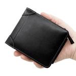 Fashion, accesorii si bijuterii - Barbati - Accesorii barbati - Portofele barbati - Portofel pentru Barbati din Piele Ecologica de Calitate Superioara, 12 locuri de card si buzunar de monezi, Negru - Infinity.ro