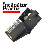 Fashion, accesorii si bijuterii - Barbati - Accesorii barbati - Portofele barbati - Portofel cu Loc de Buletin Romanesc, cu Buzunar pentru Permis, Negru - Infinity.ro