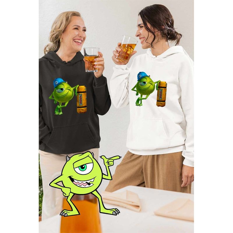 Fashion, accesorii si bijuterii - Femei - Imbracaminte femei - Hanorace femei - Hanorac Femei Monsters Mike, alb, marime 2XL - Infinity.ro