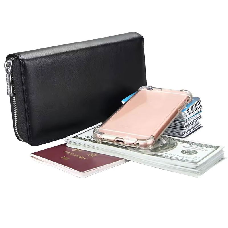 Fashion, accesorii si bijuterii - Femei - Accesorii femei - Portofele femei - Portofel de Dama Foarte Incapator cu spatiu pentru 36 carduri, peste 100 bancnote, Piele Ecologica, Negru - Infinity.ro