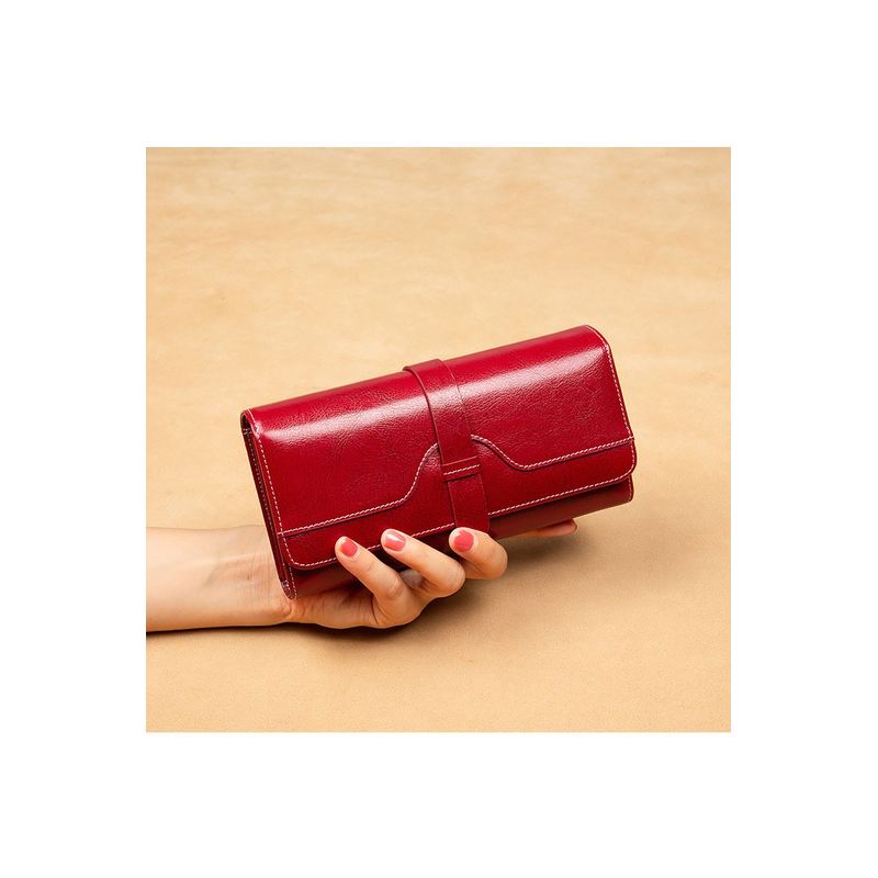 Fashion, accesorii si bijuterii - Femei - Accesorii femei - Portofele femei - Portofel de Dama Premium, cu Locuri de Carduri, Piele Naturala, Negru, 19x10x6cm - Infinity.ro