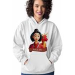 Fashion, accesorii si bijuterii - Femei - Imbracaminte femei - Hanorace femei - Hanorac Femei Mulan Dragon, alb, marime 2XL - Infinity.ro