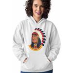Fashion, accesorii si bijuterii - Femei - Imbracaminte femei - Hanorace femei - Hanorac Femei Native American Chief Pene, alb, marime 2XL - Infinity.ro