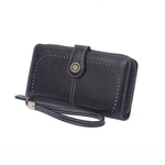 Fashion, accesorii si bijuterii - Femei - Accesorii femei - Portofele femei - Portofel Dama Premium din Piele Ecologica, cu Fermoar si Capsa, Negru, 19x10x3 cm - Infinity.ro
