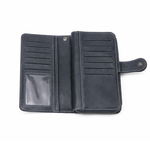 Fashion, accesorii si bijuterii - Femei - Accesorii femei - Portofele femei - Portofel Dama Premium din Piele Ecologica, cu Fermoar si Capsa, Negru, 19x10x3 cm - Infinity.ro