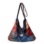 Fashion, accesorii si bijuterii - Femei - Accesorii femei - Genti si rucsacuri femei - Geanta Reversibila din Material Textil, Stil Retro, Multicolor, 36x42x1 cm - Infinity.ro
