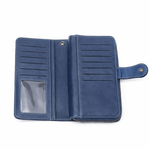 Fashion, accesorii si bijuterii - Femei - Accesorii femei - Portofele femei - Portofel Dama Premium din Piele Ecologica, cu Fermoar si Capsa, Albastru, 19x10x3 cm - Infinity.ro