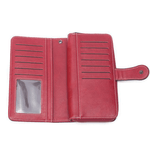 Fashion, accesorii si bijuterii - Femei - Accesorii femei - Portofele femei - Portofel Dama Premium din Piele Ecologica, cu Fermoar si Capsa, Rosu, 19x10x3 cm - Infinity.ro