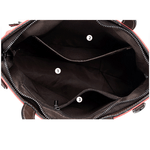 Fashion, accesorii si bijuterii - Femei - Accesorii femei - Genti si rucsacuri femei - Geanta Premium pentru Dama din Piele Naturala, cu Lebede, Maner Rotund si Bareta Reglabila pentru Umar, Maro - Infinity.ro