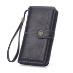 Fashion, accesorii si bijuterii - Femei - Accesorii femei - Portofele femei - Portofel Dama Premium din Piele Ecologica, cu Fermoar si Capsa, Negru, 19x10x3 cm - Infinity.ro