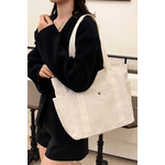 Fashion, accesorii si bijuterii - Femei - Accesorii femei - Genti si rucsacuri femei - Geanta Dama din Panza Rezistenta, Model Casual, Alba - Infinity.ro
