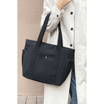 Fashion, accesorii si bijuterii - Femei - Accesorii femei - Genti si rucsacuri femei - Geanta Dama din Panza Rezistenta, Model Casual, Neagra - Infinity.ro