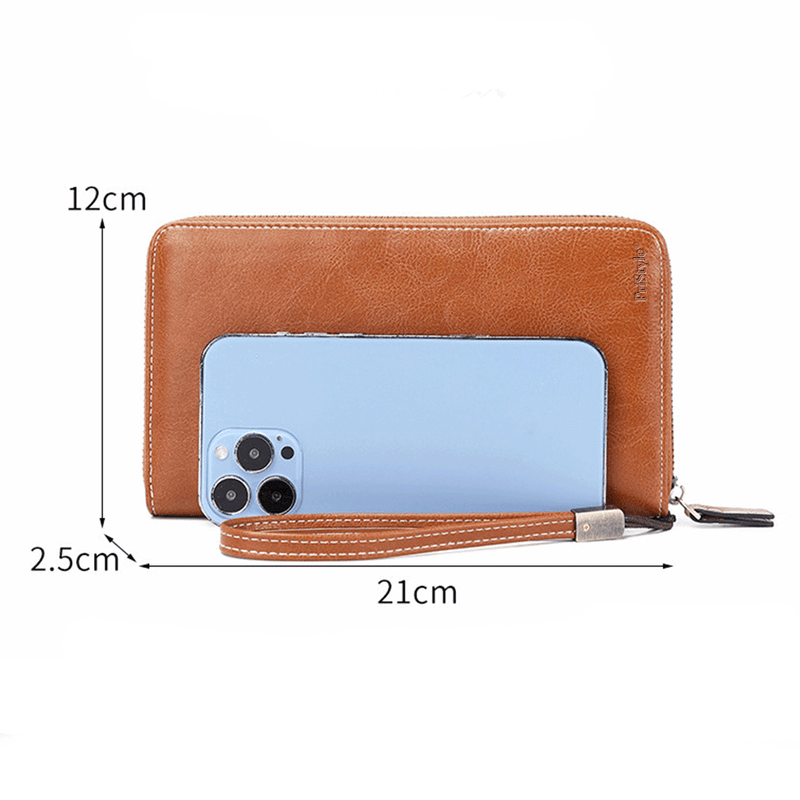 Fashion, accesorii si bijuterii - Femei - Accesorii femei - Portofele femei - Portofel Dama din Piele Ecologica, cu Protectie RFID, Inchidere cu Fermoar, Rosu, 21x12x2.5 cm - Infinity.ro