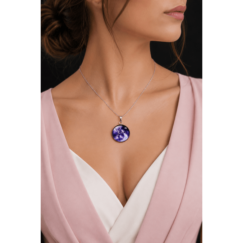 Fashion, accesorii si bijuterii - Femei - Bijuterii femei - Coliere femei - Colier cu pandantiv, in cutie cadou cu sigiliu, bijuterie dama, zodia Varsator CL1V - Infinity.ro