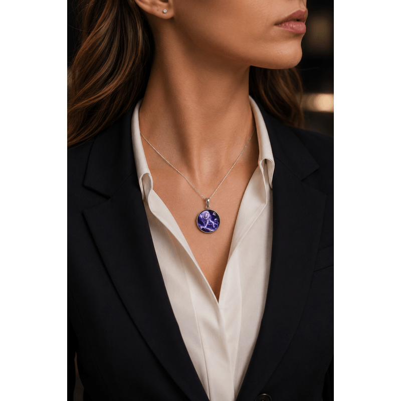 Fashion, accesorii si bijuterii - Femei - Bijuterii femei - Coliere femei - Colier cu pandantiv, in cutie cadou cu sigiliu, bijuterie dama, zodia Leu CL1L - Infinity.ro