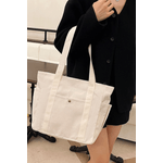 Fashion, accesorii si bijuterii - Femei - Accesorii femei - Genti si rucsacuri femei - Geanta Dama din Panza Rezistenta, Model Casual, Alba - Infinity.ro