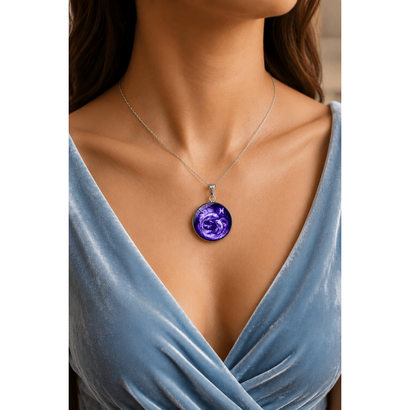 Fashion, accesorii si bijuterii - Femei - Bijuterii femei - Coliere femei - Colier cu pandantiv, in cutie cadou cu sigiliu, bijuterie dama, zodia Pesti CL1P - Infinity.ro