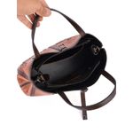 Fashion, accesorii si bijuterii - Femei - Accesorii femei - Genti si rucsacuri femei - Geanta Premium de Piele Naturala pentru Dama, Model cu Flori Delicate, Maro, 31x23x13.5 cm - Infinity.ro