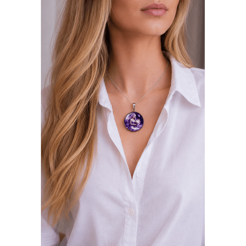 Fashion, accesorii si bijuterii - Femei - Bijuterii femei - Coliere femei - Colier cu pandantiv, in cutie cadou cu sigiliu, bijuterie dama, zodia Fecioara CL1F - Infinity.ro