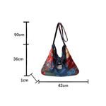 Fashion, accesorii si bijuterii - Femei - Accesorii femei - Genti si rucsacuri femei - Geanta Reversibila din Material Textil, Stil Retro, Multicolor, 36x42x1 cm - Infinity.ro