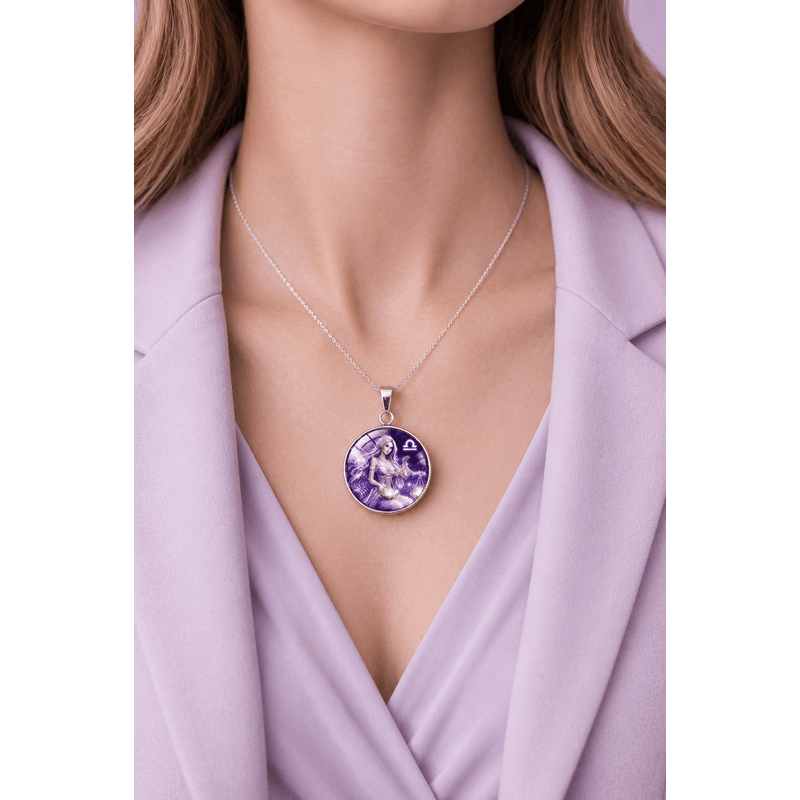 Fashion, accesorii si bijuterii - Femei - Bijuterii femei - Coliere femei - Colier cu pandantiv, in cutie cadou cu sigiliu, bijuterie dama, zodia Balanta CL1BA - Infinity.ro