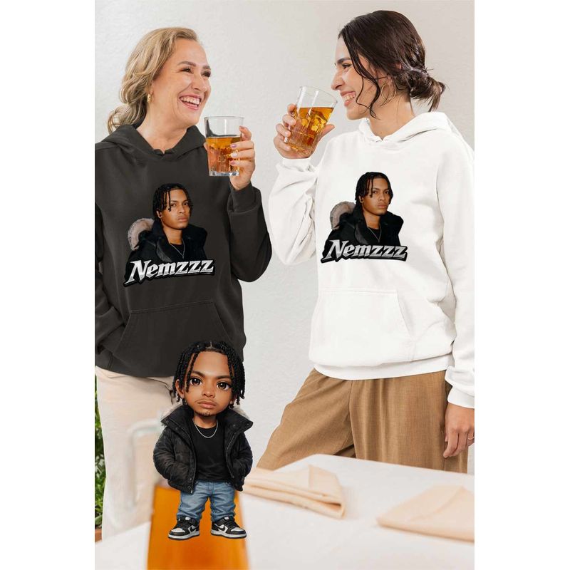 Fashion, accesorii si bijuterii - Femei - Imbracaminte femei - Hanorace femei - Hanorac Femei Nemzzz Rap Hip Hop, alb, marime 2XL - Infinity.ro