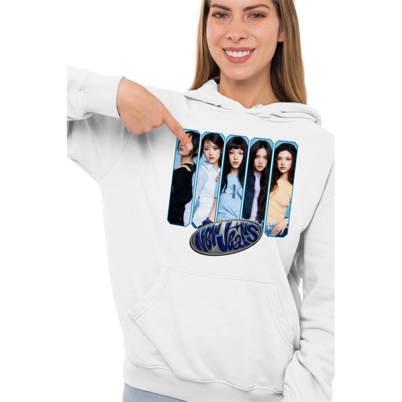 Fashion, accesorii si bijuterii - Femei - Imbracaminte femei - Hanorace femei - Hanorac Femei NewJeans Kpop Merch, alb, marime 2XL - Infinity.ro