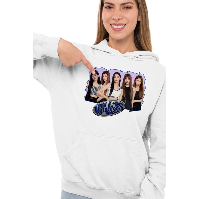 Fashion, accesorii si bijuterii - Femei - Imbracaminte femei - Hanorace femei - Hanorac Femei NewJeans Minji Hanni Kpop Merch, alb, marime 2XL - Infinity.ro