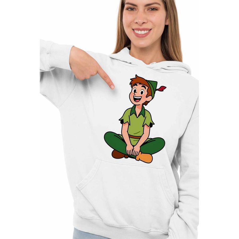 Fashion, accesorii si bijuterii - Femei - Imbracaminte femei - Hanorace femei - Hanorac Femei Peter Pan Neverland, alb, marime 2XL - Infinity.ro