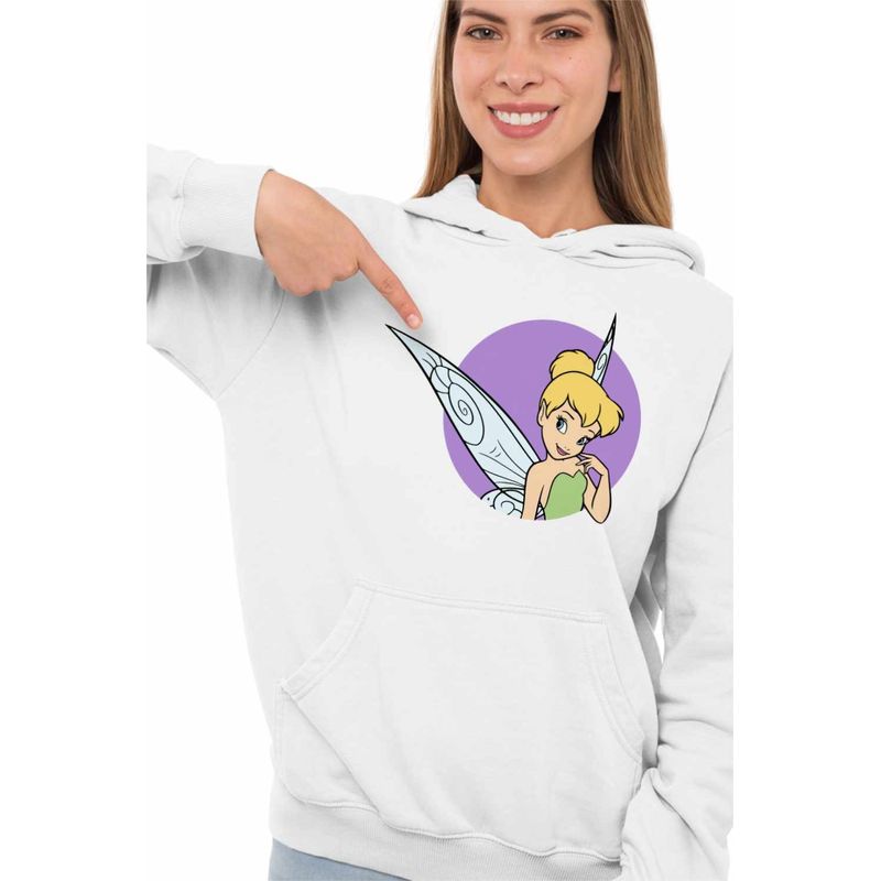 Fashion, accesorii si bijuterii - Femei - Imbracaminte femei - Hanorace femei - Hanorac Femei Peter Pan Tinker Bell Clopotica, alb, marime 2XL - Infinity.ro
