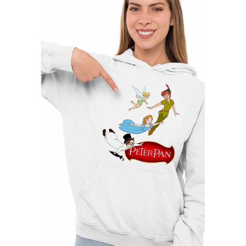 Fashion, accesorii si bijuterii - Femei - Imbracaminte femei - Hanorace femei - Hanorac Femei Peter Pan Wendy, alb, marime 2XL - Infinity.ro