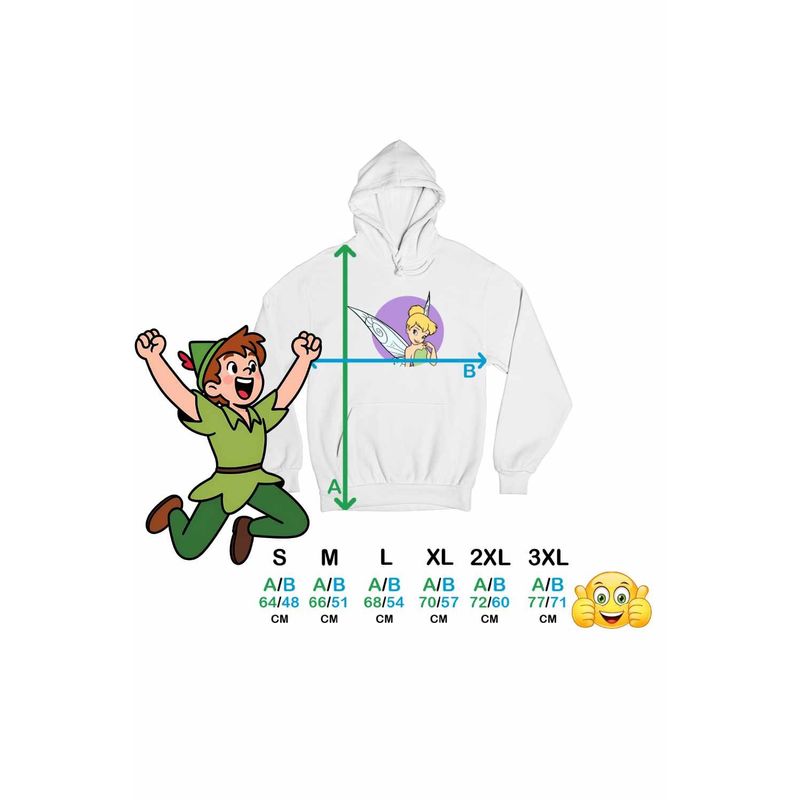 Fashion, accesorii si bijuterii - Femei - Imbracaminte femei - Hanorace femei - Hanorac Femei Peter Pan Tinker Bell Clopotica, alb, marime 2XL - Infinity.ro