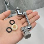 Casa si Gradina - Sanitare - Lavoar baie si accesorii - Accesorii baterii sanitare - Adaptor Robinet MRG M1231, 180 Rotativ, Plastic, Economizor Apa, Cromat - Infinity.ro