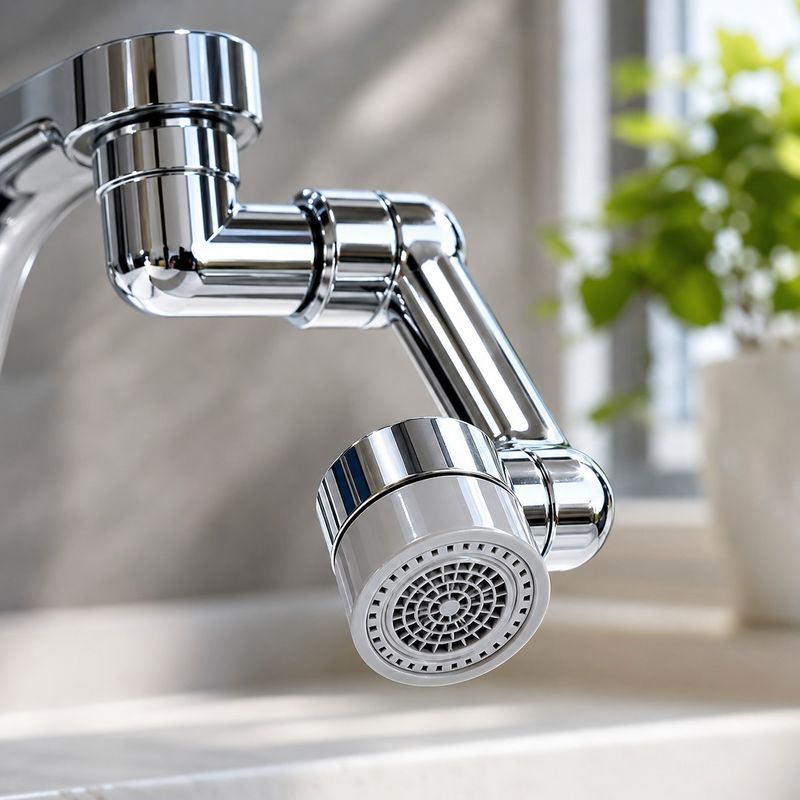 Casa si Gradina - Sanitare - Lavoar baie si accesorii - Accesorii baterii sanitare - Adaptor Robinet MRG M1231, 180 Rotativ, Plastic, Economizor Apa, Cromat - Infinity.ro