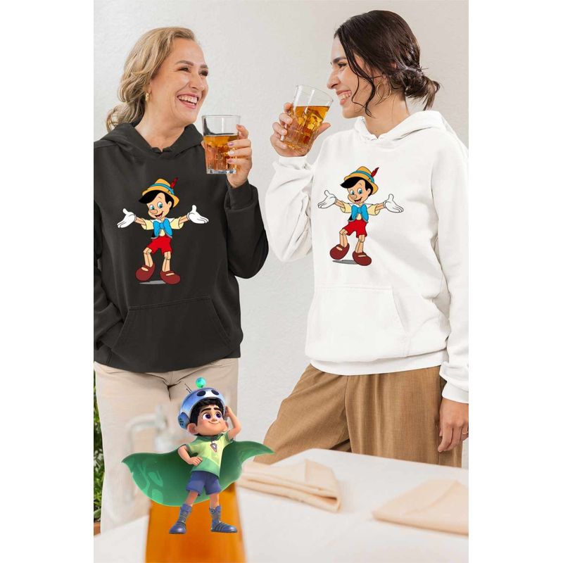 Fashion, accesorii si bijuterii - Femei - Imbracaminte femei - Hanorace femei - Hanorac Femei Pinocchio Geppetto, alb, marime 2XL - Infinity.ro