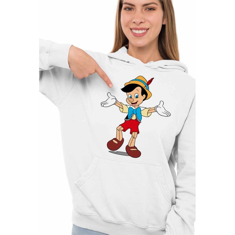 Fashion, accesorii si bijuterii - Femei - Imbracaminte femei - Hanorace femei - Hanorac Femei Pinocchio Geppetto, alb, marime 2XL - Infinity.ro