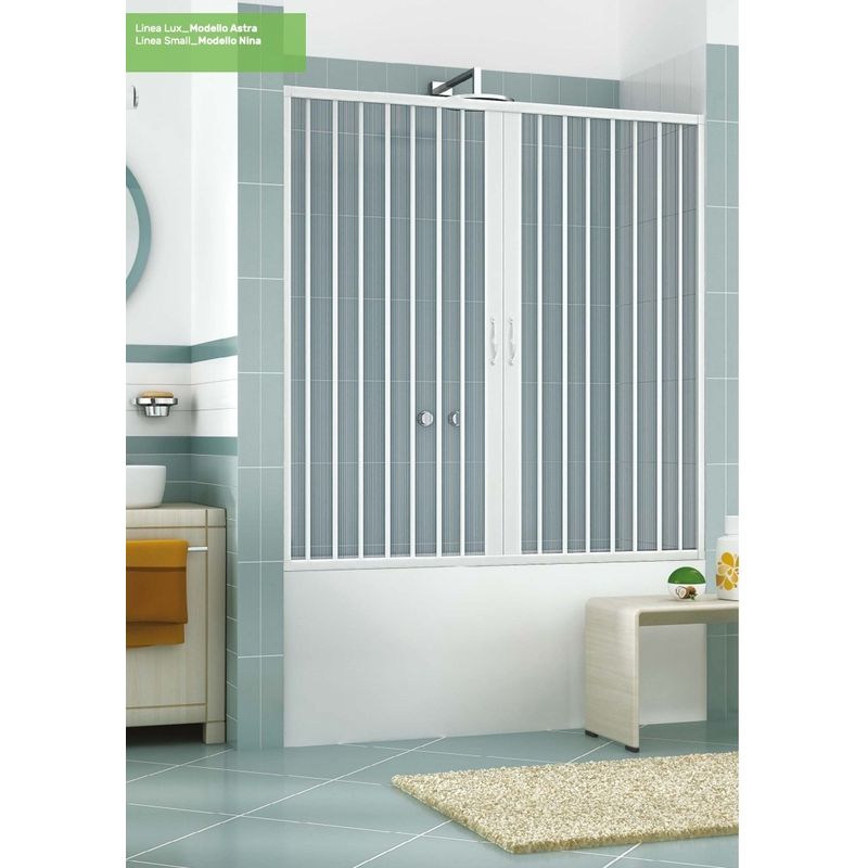 Casa si Gradina - Sanitare - Cazi si cabine de dus - Paravane si usi - Paravan cada, Astra 200AC, usi armonice, material PVC, latime 200cm - Infinity.ro