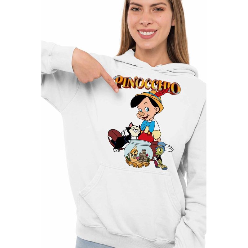 Fashion, accesorii si bijuterii - Femei - Imbracaminte femei - Hanorace femei - Hanorac Femei Pinocchio Jiminy Figaro Cleo, alb, marime 2XL - Infinity.ro